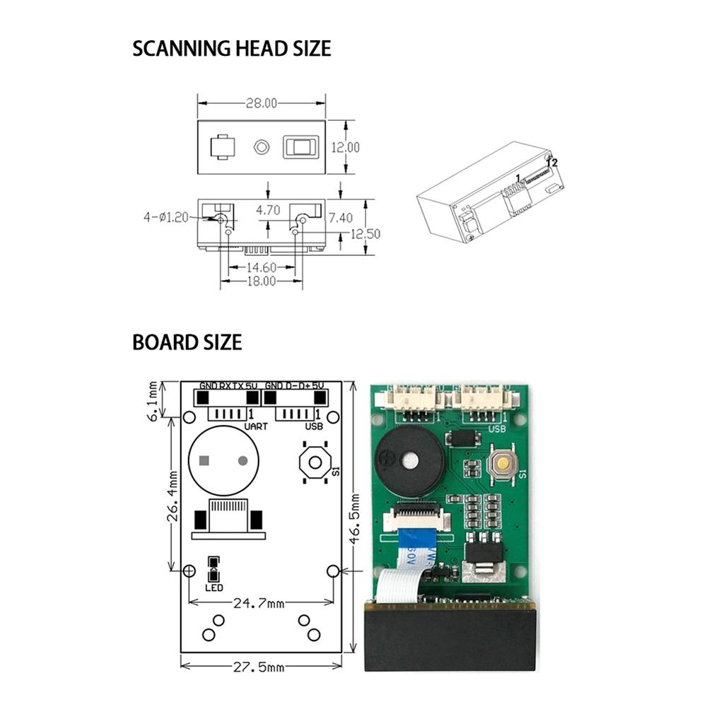

GM67 1D 2D USB UART Bar Code Qr Code Scanner Module Reader for Android China Mainland