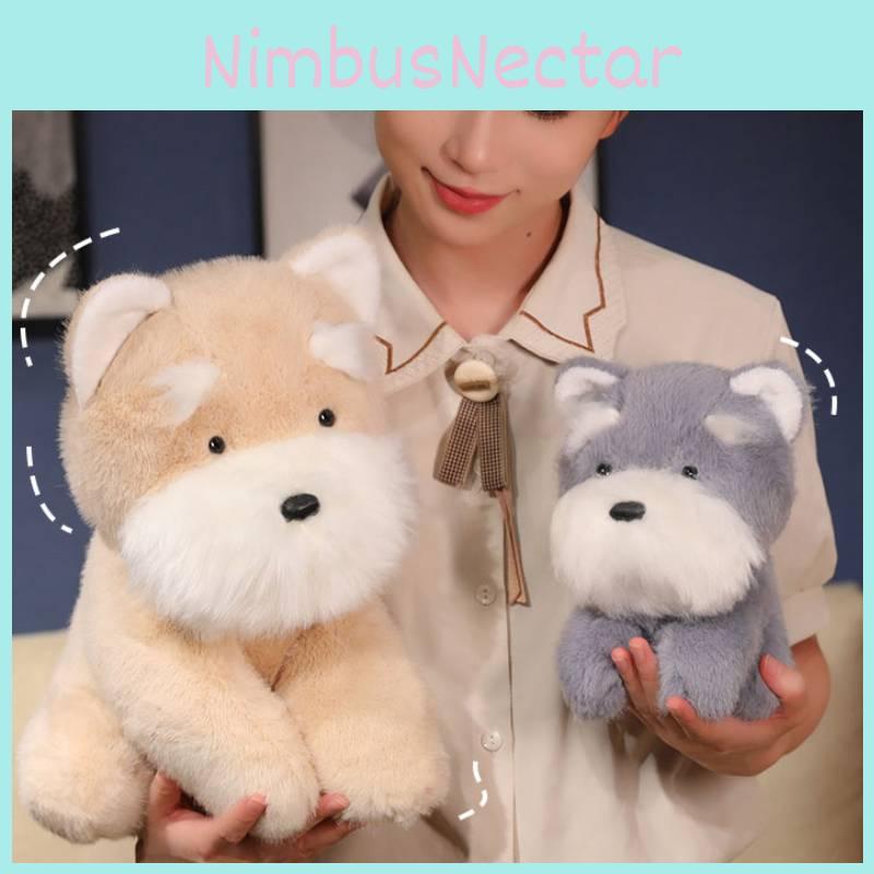 Plush Puppy Schnauzer Simulation Animals Doll Birthday Gift Bedroom Toy Pillow