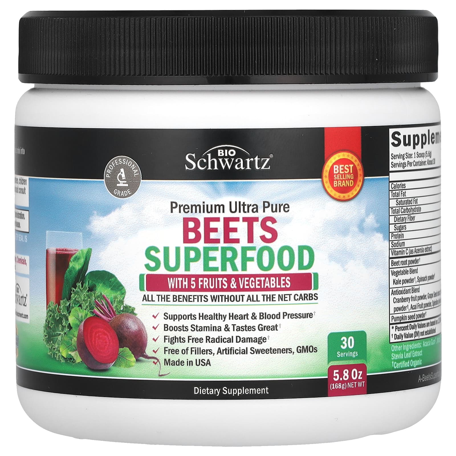 

BioSchwartz, Beats Superfood, 5,8 унцій (168г)