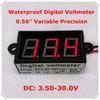 Micro 0.56"Digital Voltmeter DC3.50-30.0V Motorbike Car Waterproof Dustproof