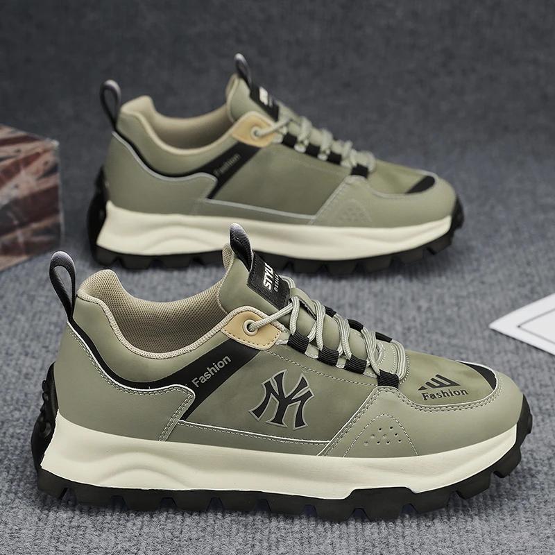 Fashion Chunky Sneaker Men Designer Retro Running Shoes Fashion Casual Microfiber Leather Breathable Height Increased Platform Shoes
