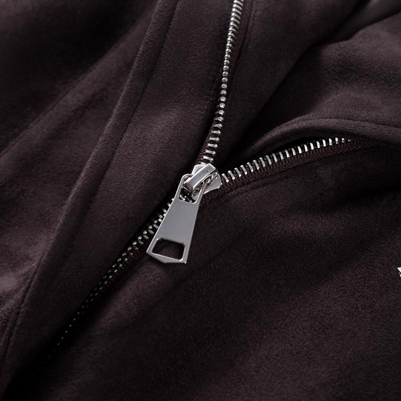 Fashion Women's Short Suede Jackets Belt Lapel Puff Long Sleeve Zipper Pockets Coats 2025 Spring Lady Vintage Street Outwears