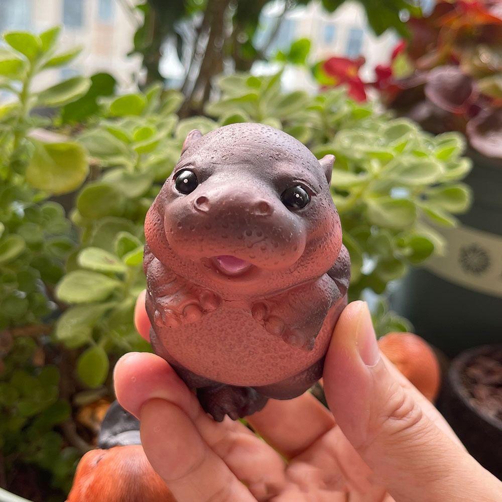 Cute Hippopotamus Hanging Flower Pot Cartoon Otter Bonsai Ornaments  Micro-landscape Accessories