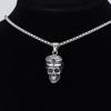 Pendentif Titane Acier Inoxydable Personnalité Mode Homme et Femme Lunettes Moto Crâne Pendentif Collier