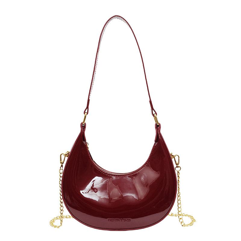 Niche texture handbag women's 2025 new simple crescent bag spring fashion chain shoulder messenger bag