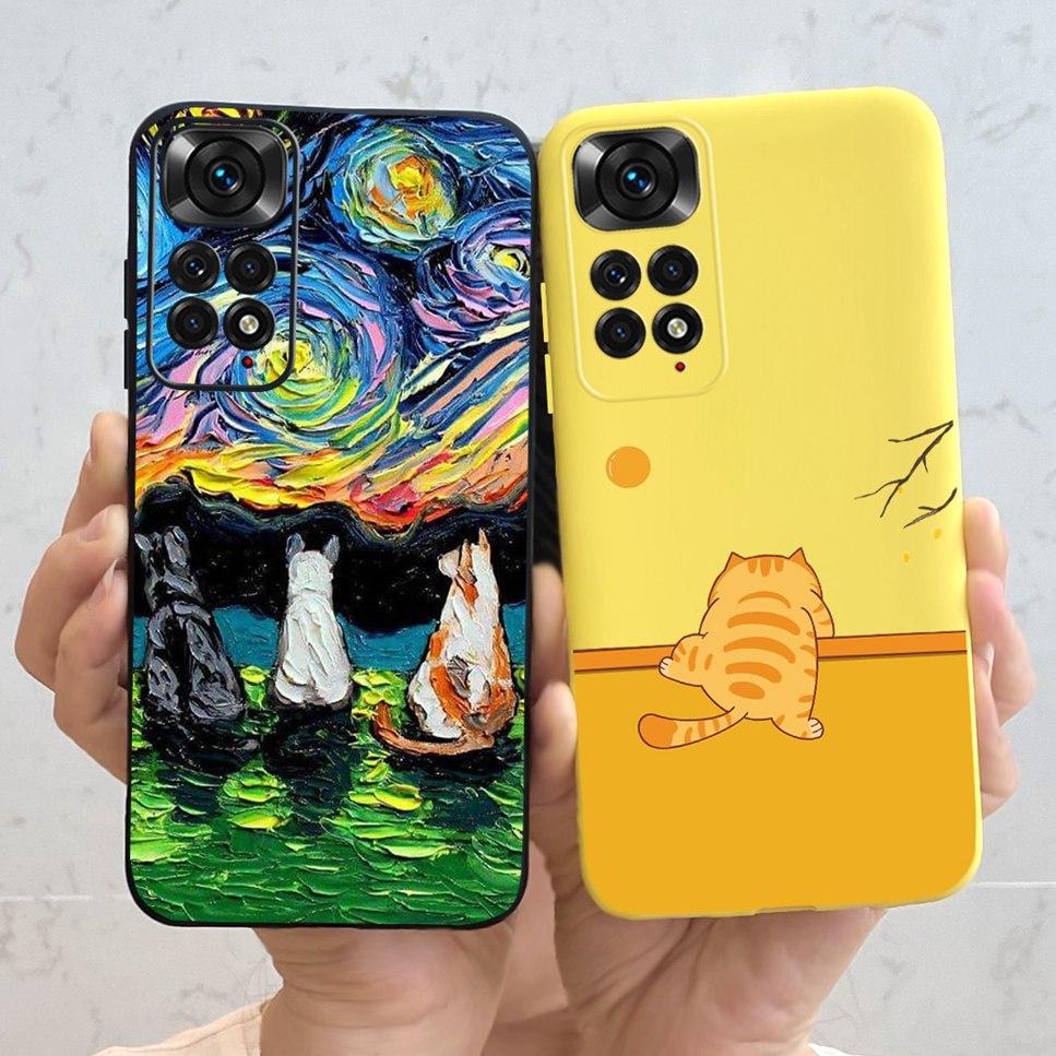 New For Xiaomi Redmi Note 11 4G Case Cute Cartoon Soft Silicone Shockproof Cover For Redmi Note11 4G 2201117TG Bumper Phone Case