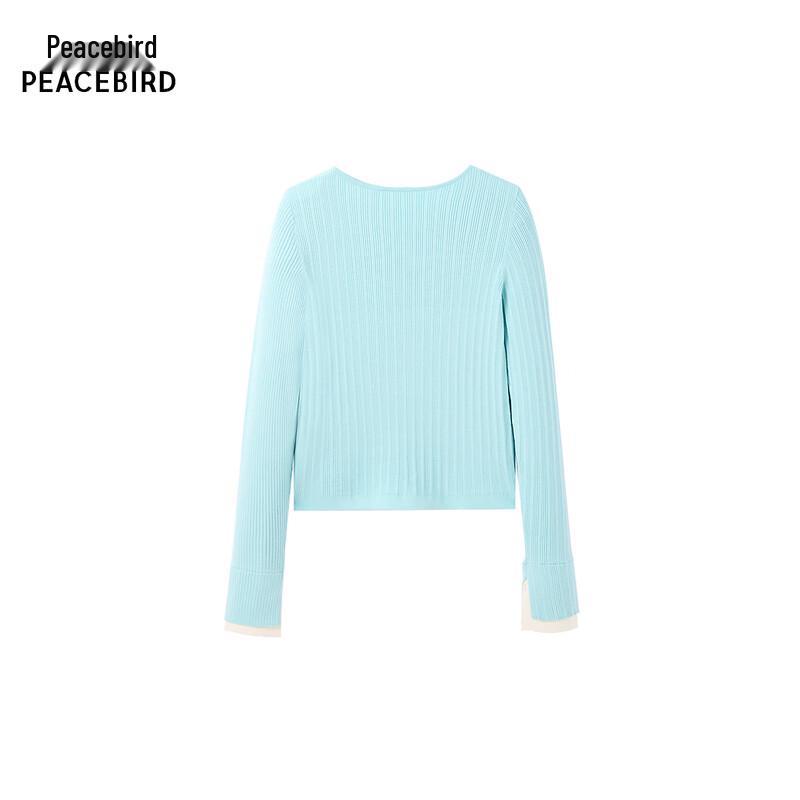 PEACEBIRD Women's Slim Fit Round Neck Knit Sweater