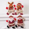 4pcs Cute Cartoon Christmas Plush Hanging Ornaments Smiling Santa Snowman Christmas Tree Decorations Festive Party Home Decor