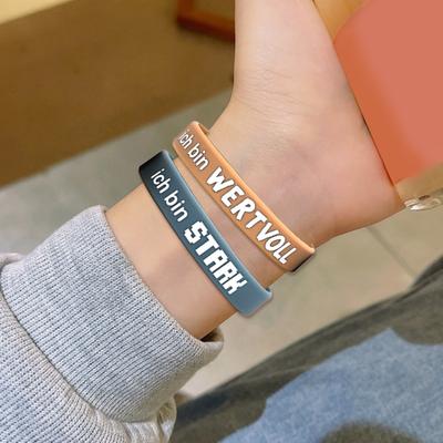 12 ks Motivační náramek s poselstvím Inspirativní nápis Silikonové náramky Velkoobchod Unisex náramky Dárky odvahy pro Děti Dospívající Studenty