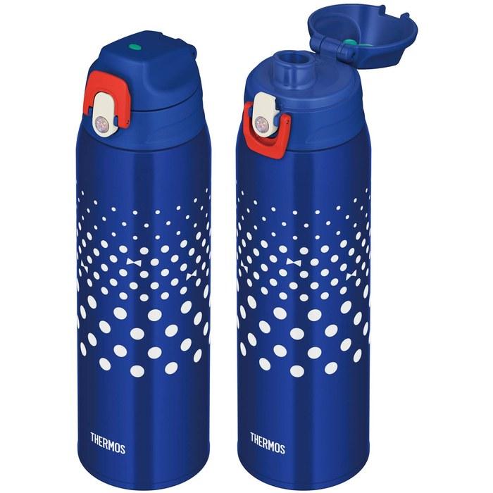 Thermos Water Bottle Vacuum Insulated 2-Way Bottle 1.0L Navy Dot FJJ-1000WF NVD