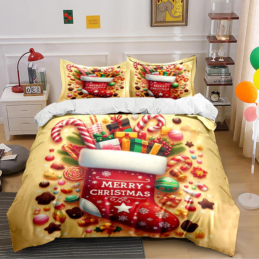 Christmas Tree Decoration Bedding Set Bedding Set (1 Duvet Cover, 2 Pillowcases, Duvet Not Included)