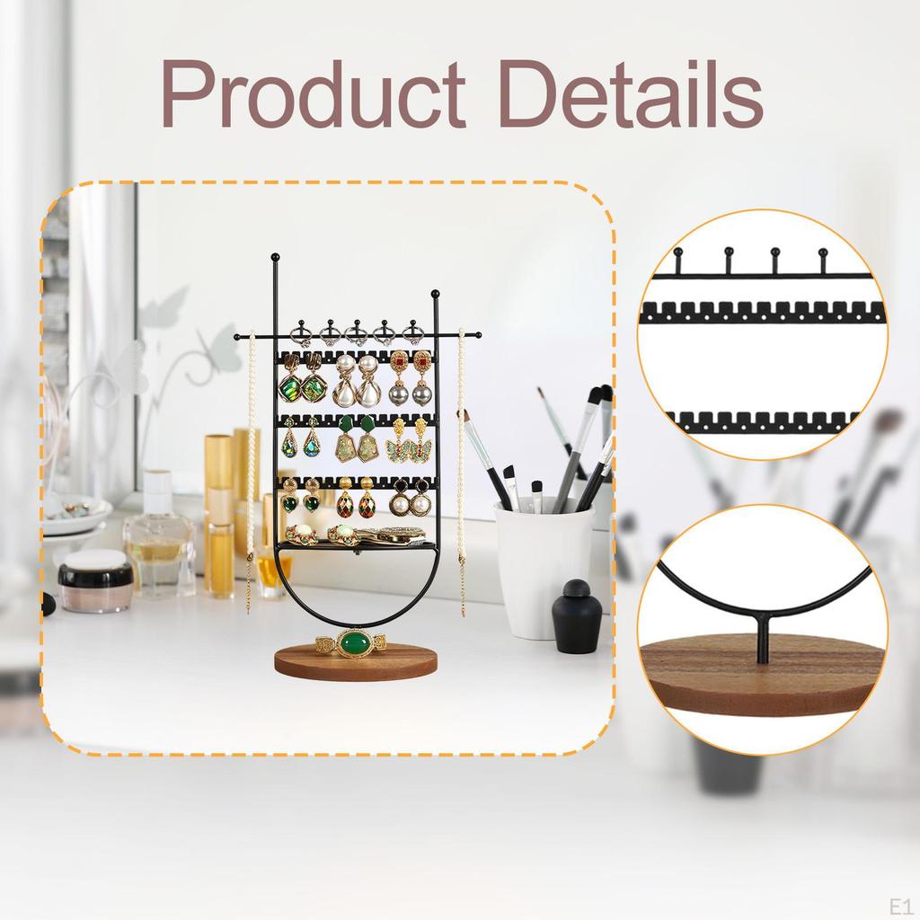 Earring Tree Hanger Jewelry Display Rack Rings Tray Organizer Holder Stand for