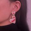 Fashion, Romantic Valentine's Day Temperament, Women's Love Full of Diamond Earrings, Personality, Niche Models