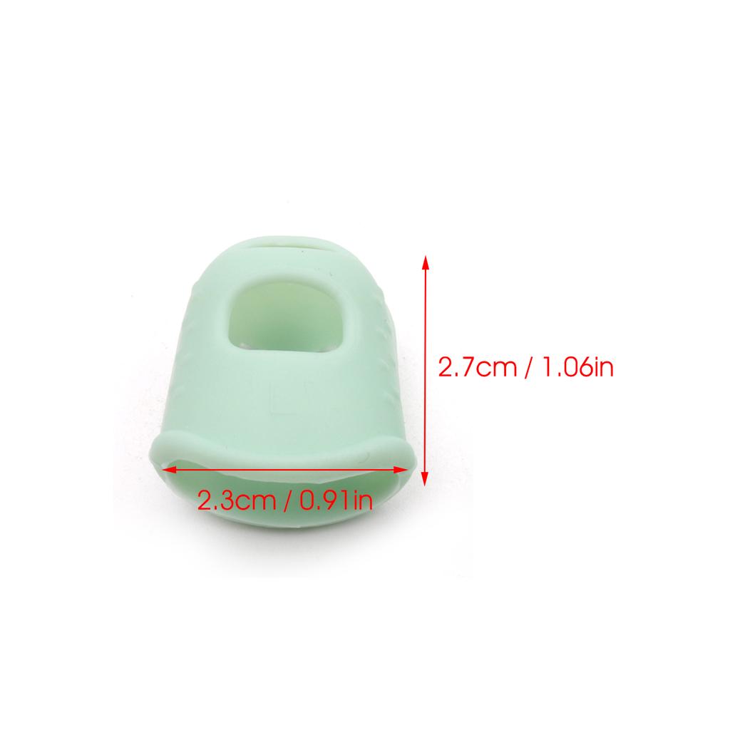 2pcs  Silicone Finger Fingertip Protectors for  Beginners Starters Green Large