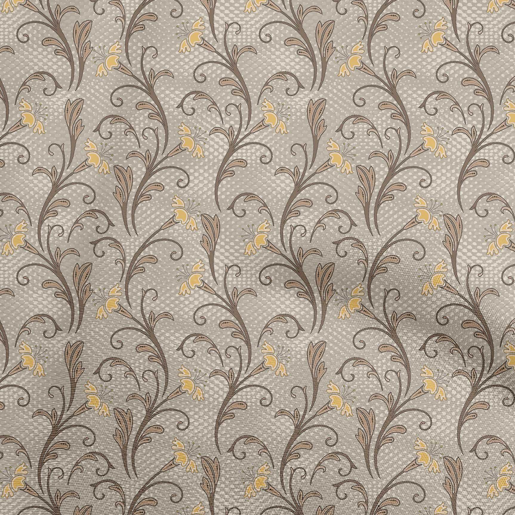 

OneOone Cotton Flex Grey Тканина з квітковим малюнком у крапки для пошиття тканини для рукоділля з принтом у дворі 40 дюймів 42 Inch Wide - Viscose Chiffon коричневий