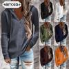 Women's Fashion Casual Solid Color Print Long Sleeve Hooded Hoodies & Sweatshirts Unique Design