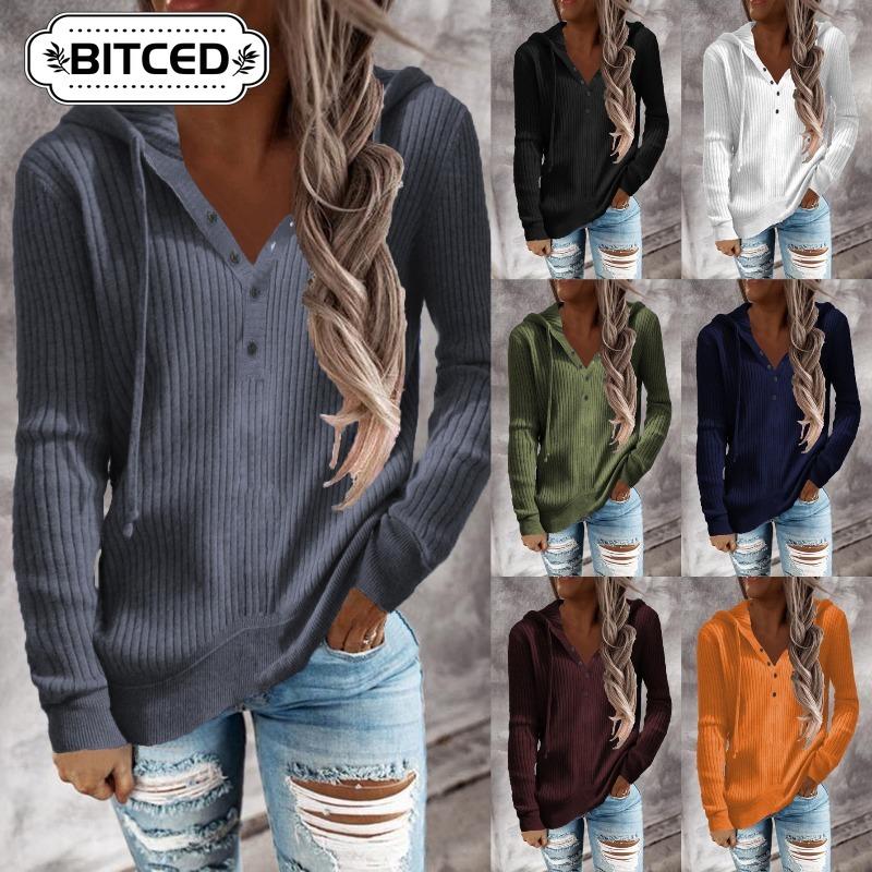 BITCED Women's Fashion Casual Solid Color Print Long Sleeve Hooded Hoodies & Sweatshirts Unique Design
