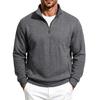 Men S Autumn Diamond Jacquard Half Zip Stand Collar Long Sleeve Pullover Sweatshirt