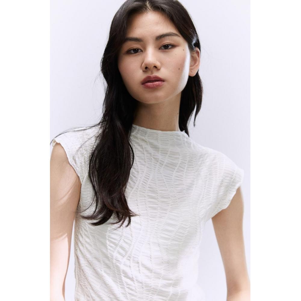 

Жаккардовый трикотажный топ HM белый