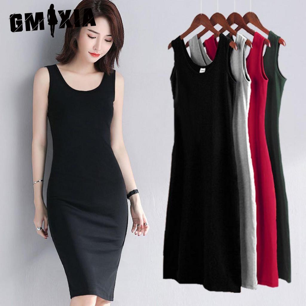 GMXIA Women Fashion Round Neck Sexy Sleeveless Mini Dress Fashion Dress