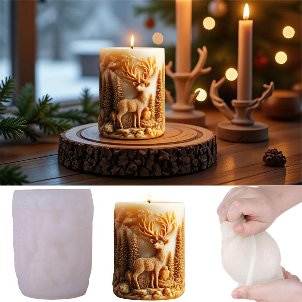 3d Candle Mold Detailed Pet Dog Candle Mold Forest Deer Candle Mold 3d For Handmade Gifts Christmas Crafts Resin Crafts
