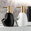 Modern Ceramic Hand Soap Dispenser with Pump , Dual In 1 Soap Holder , Dispenser, Elegant Bathroom Countertop Organizer for Home, Hotel, Spa