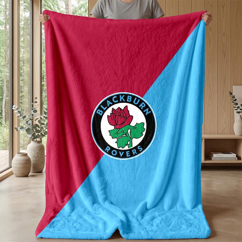 Blackburn Rovers Football Print Flannel Blanket, Soft Warm Lightweight Throw Blanket for Sofa Bed Camping