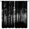 2 pieces of Trees of the Black Forest series printed curtains, 30*65, bedroom and living room, home decoration, room decoration
