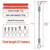 Transparent PVC Coated Stainless Steel Wire Rope with Fish Eye Terminal, 1.5mm~3mm Thick Anti-Fall Lighting Hanging Rope.