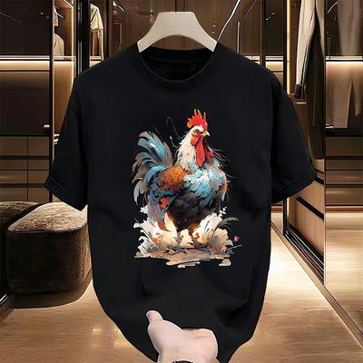 2025 New Summer Creative Trend Pure Cotton Printed Plus Size Short Sleeved T-shirt for Men and Women Stylish Round Neck Top