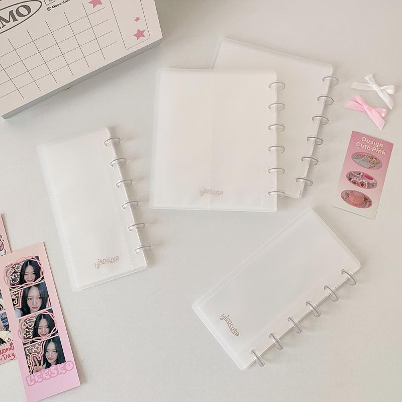1Pc Ins Simple Frosted Mini Binder - Korean Fashion KPop Idol Photo Storage 1/4 Cut Card Holder Cute Girly Accessory