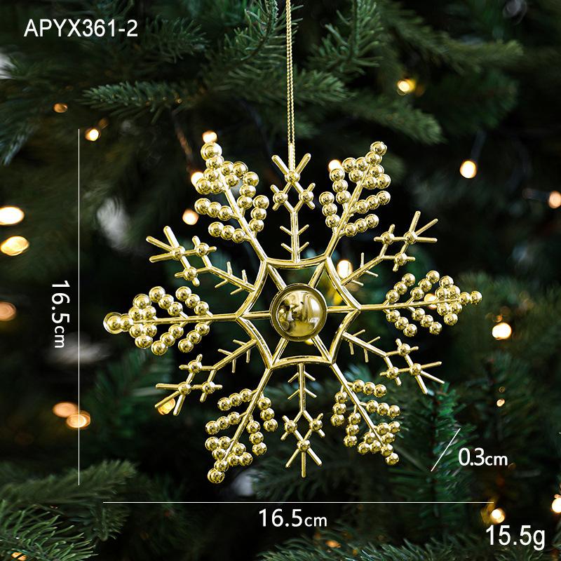 Christmas Golden Pendants Creative Exquisite Decorative Snowflake Butterfly Elk Hanging Ornaments