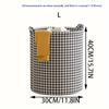 Foldable Houndstooth Laundry Hamper, Modern Fabric Storage Basket with Handle, Versatile for Bedroom, Bathroom, Living Room