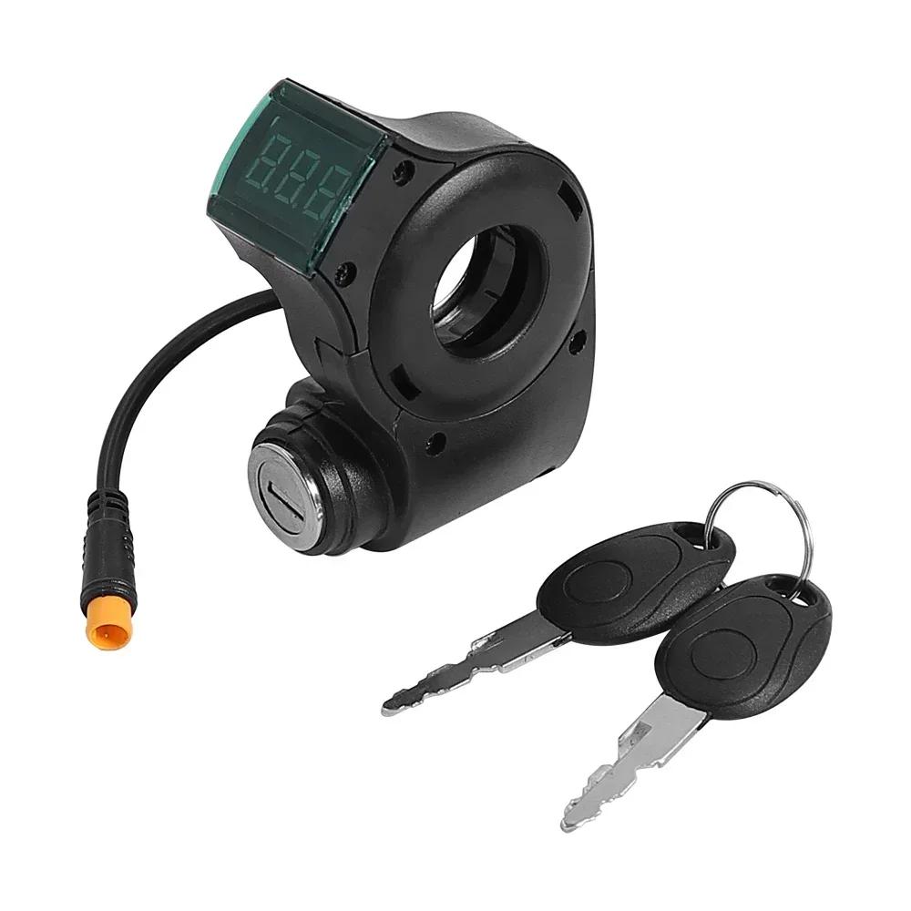 3Pin Lgnition Lock Key Thumb Throttle for KUGOO M4 For XiaoMi M365 Electric Scooter Voltmeter Digital Voltage Display Switch