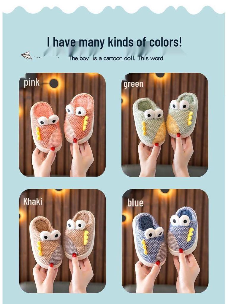 Kinder Cartoon Winterschuhe - Rutschfeste Hausschuhe für Jungen & Mädchen mit Samt, Eltern-Kind-Passform