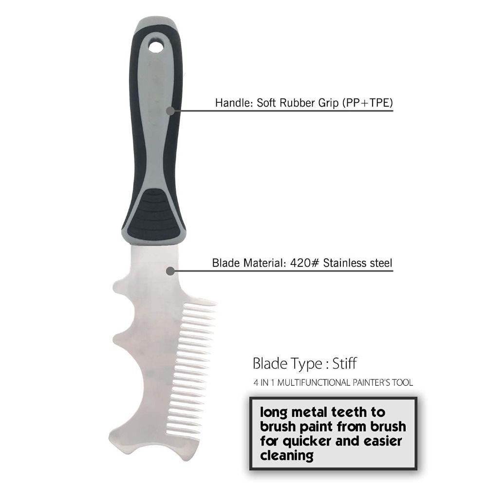 4 in 1 Paint Brush Comb Thickened Stainless Steel Tool Rollers Cleaning