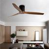 Solid Wood Retro Ceiling Fan, Flush Mount with No Light for Living Room, Bedroom, or Restaurant
