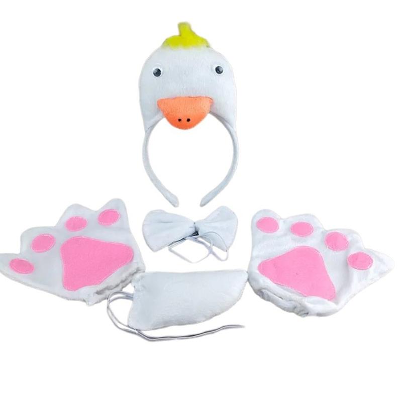 

Animal Duck Headbands Duck Bowtie Cartoon Geese Hair Hoop Duck Tail Headwear Party Cosplay Photography