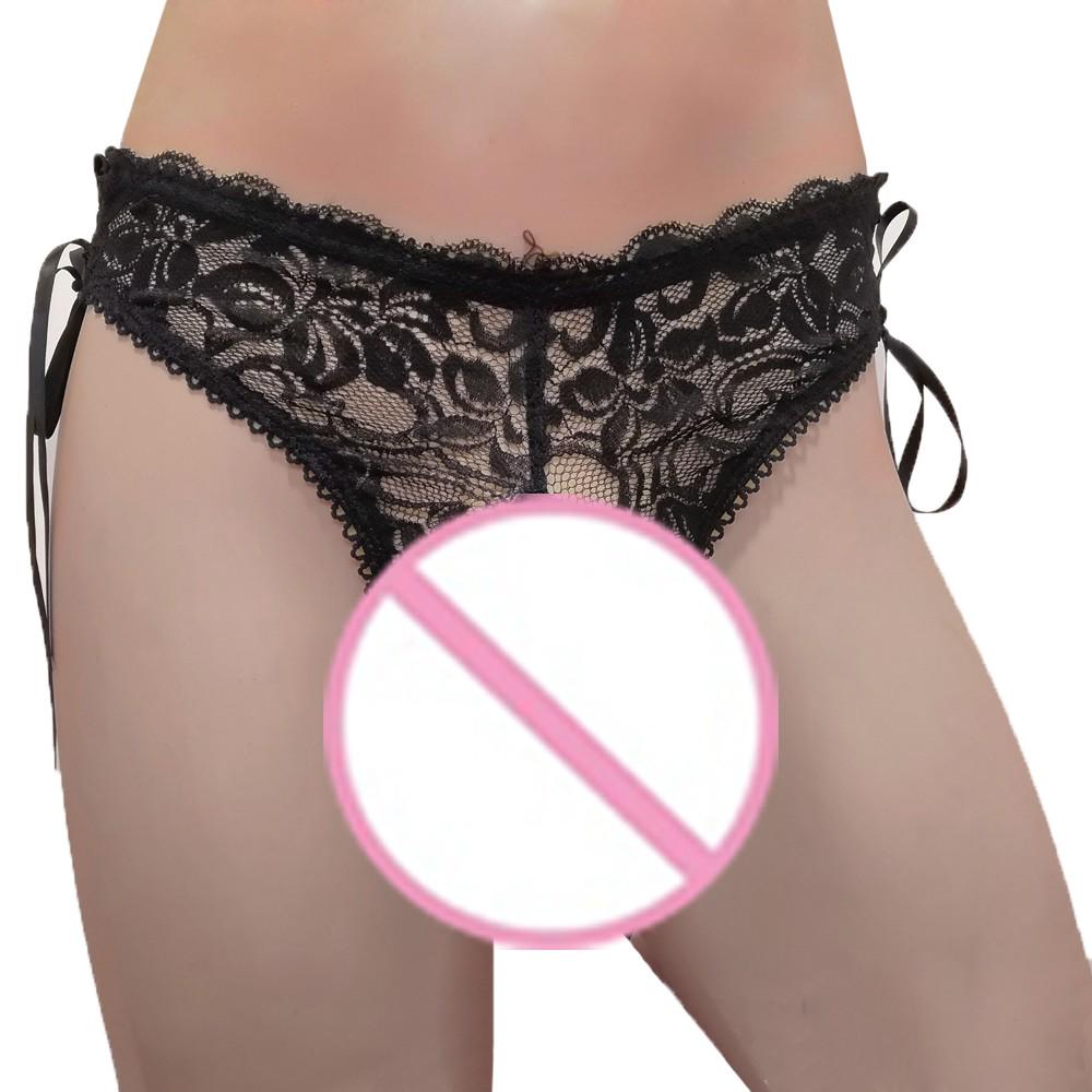 Fashion Mens T-Back Underwear Lace Bandage Thongs Underpants  Lingerie