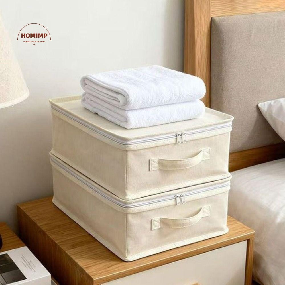 Large Capacity Visible Clothes Storage Box Folding Dust-proof Cotton Cuilt Storage Box with Handle Waterproof