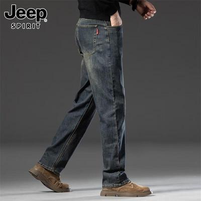 JEEP SPIRIT Men's Loose Straight Stretch Casual Jeans