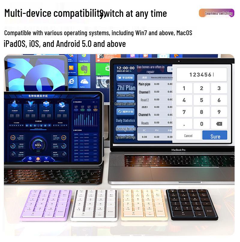 K23 Dual-Mode Wireless Mini Keyboard: Silent, Rechargeable, Bluetooth-Compatible for Computers and Laptops.