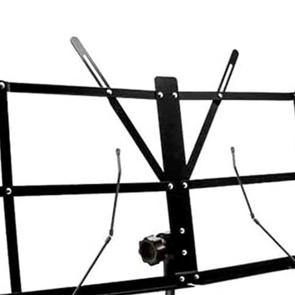 Folding Sheet Music Stand Black Space Saving Adjustable Height Stable Music Score Stand for Performance