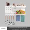 Punch-Free Stainless Steel Kitchen Wall Organizer with Pegboard & Dish Rack