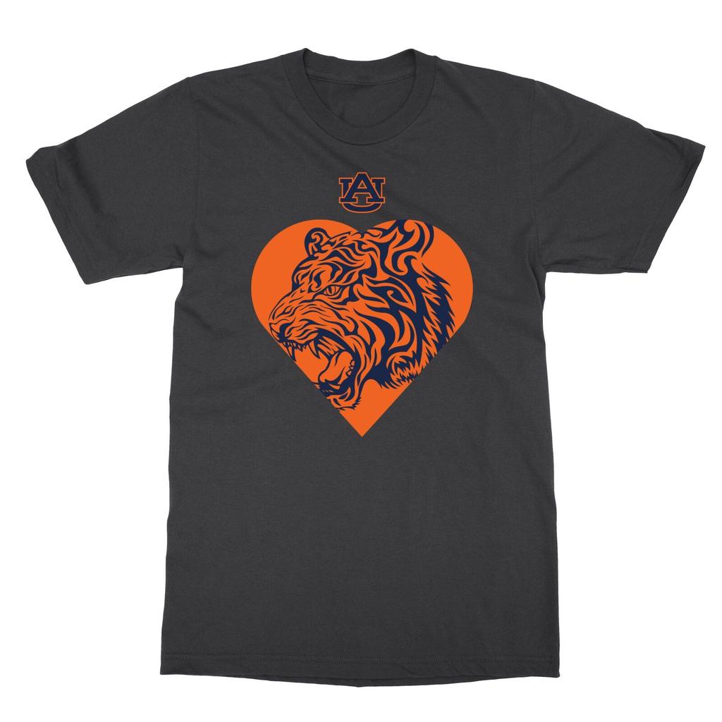 Auburn Tigers Tiger Heart Orange Mens T 