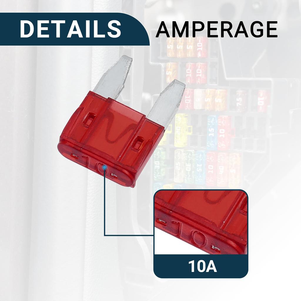 uxcell Car Fuse Type Fuse 10A Mini Fuse Durable Short Circuit Protection Red 20pcs