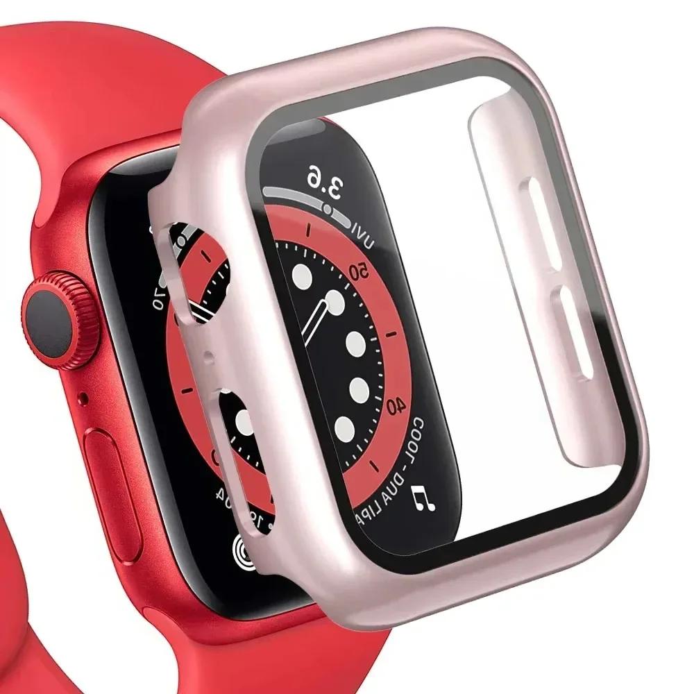 Tempered Glass+Cover For Apple Watch series 10 42mm 46mm Matte Hard PC bumper Screen Protector Case iWatch 10 42/46 Accessories