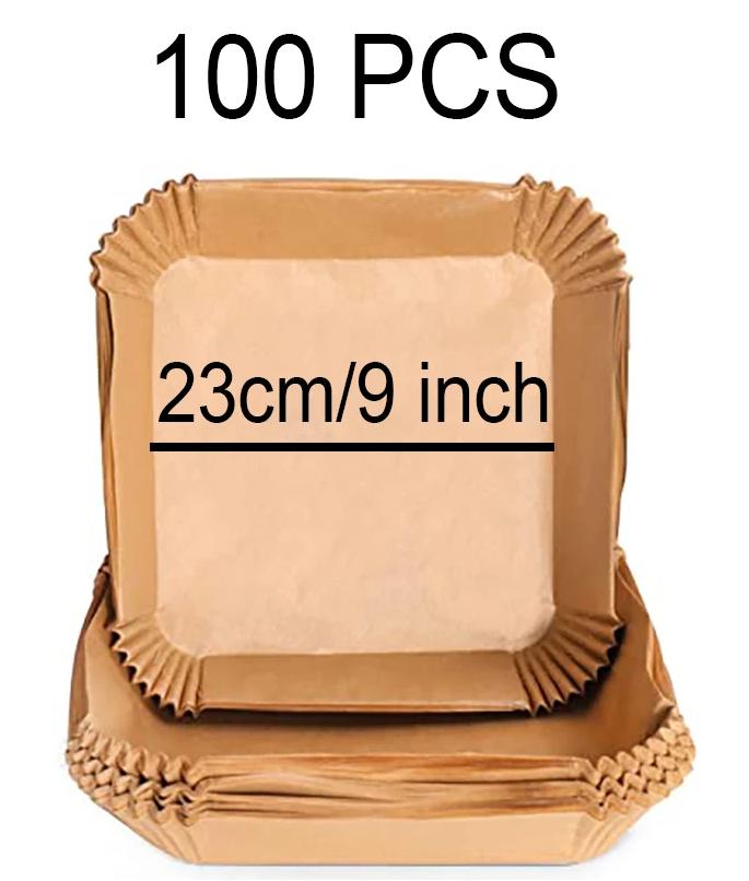 50-300Pcs 23CM Air Fryer Disposable Baking Paper Oven Paper Square 5’5 L Air Frying Paper Air Fryer Paper 23x23 Air Fryer Paper