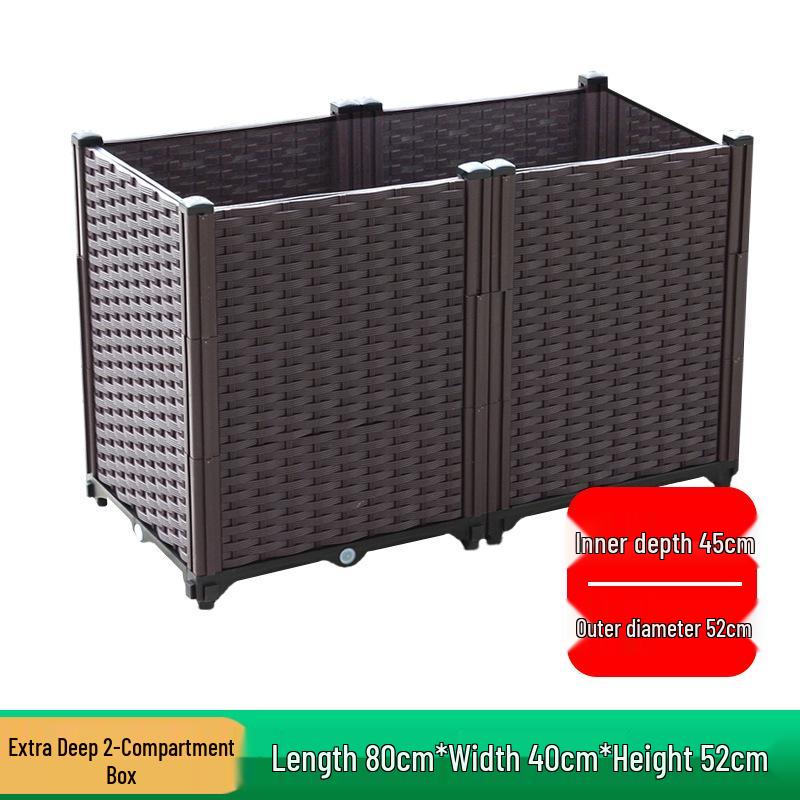 Extra-Large Thickened Raised Plastic Planter for Vegetables - Ideal for Family Rooftop or Balcony Gardening