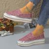Women’s Plus-Size Platform Slip-On Loafers Casual Flat Shoes Spring Everyday Wear